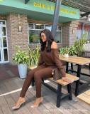 Women's Autumn And Winter Solid Color Slim Fit Fashion Long Sleeve Tight Fitting Jumpsuit