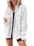 Autumn Jacket Fashion Casual Turndown Collar Pocket Patchwork Irregular Shirt Women