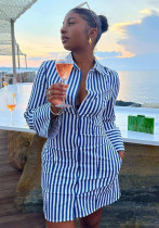 Women's Autumn And Winter Printed Striped Dress Women's Autumn And Winter Printed Striped Dress