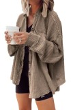 Autumn Jacket Fashion Casual Turndown Collar Pocket Patchwork Irregular Shirt Women
