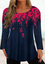 Autumn And Winter Long Sleeve Round Neck Loose Women's Printed Long Sleeve T-Shirt Top Autumn And Winter Long Sleeve Round Neck Loose Women's Printed Long Sleeve T-Shirt Top