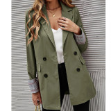 Autumn And Winter Women's Solid Color Turndown Collar Button Slim Chic Blazer