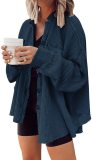 Autumn Jacket Fashion Casual Turndown Collar Pocket Patchwork Irregular Shirt Women