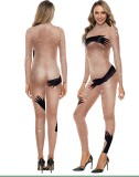 Sexy Women's Tight Fitting Clothes Women's Digital Print Jumpsuit