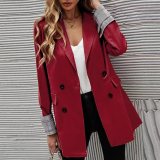 Autumn And Winter Women's Solid Color Turndown Collar Button Slim Chic Blazer