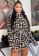 Autumn Fashionable Black Printed Women's Dress