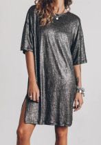 Casual Loose Plus Size Hem Slit Short-Sleeved T-Shirt Casual Loose Plus Size Hem Slit Short-Sleeved T-Shirt