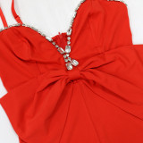 Diamond Chain Sexy Straps Style Slim Jumpsuit For Women Fashionable Women's Clothing