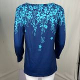 Autumn And Winter Long Sleeve Round Neck Loose Women's Printed Long Sleeve T-Shirt Top