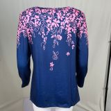 Autumn And Winter Long Sleeve Round Neck Loose Women's Printed Long Sleeve T-Shirt Top