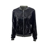 Women's Spring And Autumn Chic Short Sequined Jacket