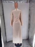 Women's Fashion Elegant Solid Color Satin Long Dress