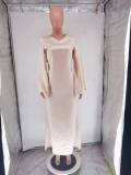 Women's Fashion Elegant Solid Color Satin Long Dress
