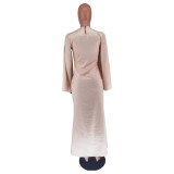 Women's Fashion Elegant Solid Color Satin Long Dress