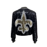 Women's Spring And Autumn Chic Short Sequined Jacket