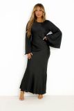 Women's Fashion Elegant Solid Color Satin Long Dress