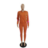 Women's Fashion Sports Casual Autumn And Winter Zipper Long Sleeves Two Piece Tracksuits
