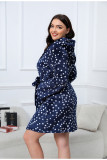 Plus Size Women Winter Hooded Flannel Bathrobe