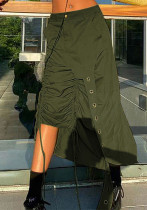 Women's Drawstring Side Pleated Irregular Casual Skirt Women's Drawstring Side Pleated Irregular Casual Skirt