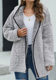 Solid Color Zipper Hoodies Autumn And Winter Fleece Casual Jacket For Women