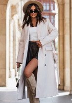 Women Fall/Winter Long Sleeve Turndown Collar Lace-Up Jacket