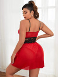 Christmas Women Furry Lace Patchwork Sexy Lingerie
