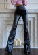 Women winter pu Leather Bell Bottom trousers
