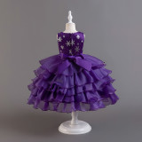 Girls Mesh Princess Cake Tutu Dress Festival Dress