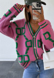 Autumn And Winter Sweater Jacket Single-Breasted Embroidered V-Neck Top Loose Knitting Cardigan