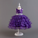 Girls Mesh Princess Cake Tutu Dress Festival Dress