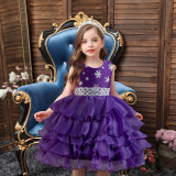 Girls Mesh Princess Cake Tutu Dress Festival Dress