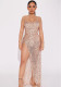 Women Elegant Sequins Straps Party Evening Dresss