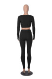 Autumn And Winter Fashionable Sports Square Collar Yoga Two-Piece Pants Set