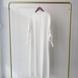 Plus Size Women Round Neck Solid Maxi Dress