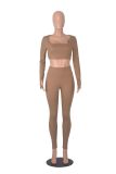 Autumn And Winter Fashionable Sports Square Collar Yoga Two-Piece Pants Set