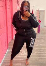 Plus Size Women Sports Casual Print Top and Pant Two-piece Set Plus Size Women Sports Casual Print Top and Pant Two-piece Set