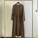 Women Round Neck Loose Solid Maxi Dress