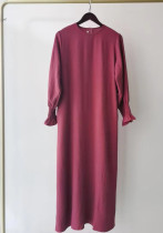 Plus Size Women Round Neck Solid Maxi Dress