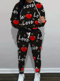 Autumn Women's Fashion Trendy Printed Hoodies Pants Two Piece Tracksuits