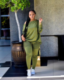 Autumn And Winter Women's Clothing Buttoned Off Shoulder Top Pants Casual Two-Piece Set