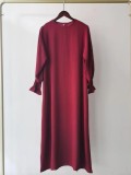 Plus Size Women Round Neck Solid Maxi Dress