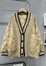 Women autumn and winter loose knitting cardigan sweater