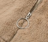 Women furry zipper warm jacket