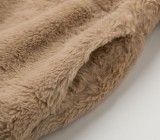 Women furry zipper warm jacket