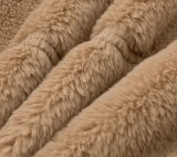 Women furry zipper warm jacket
