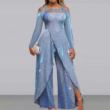 Women Sexy Sequined Irregular Design Chic Jumpsuit