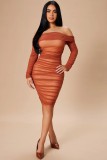 Women Long Sleeve Off Shoulder Mesh Mini Dress
