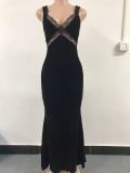 Women Elegant Lace Straps Party Evening Dresss