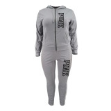 Plus Size Women Sports Casual Print Top and Pant Two-piece Set