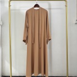Women Round Neck Loose Solid Maxi Dress